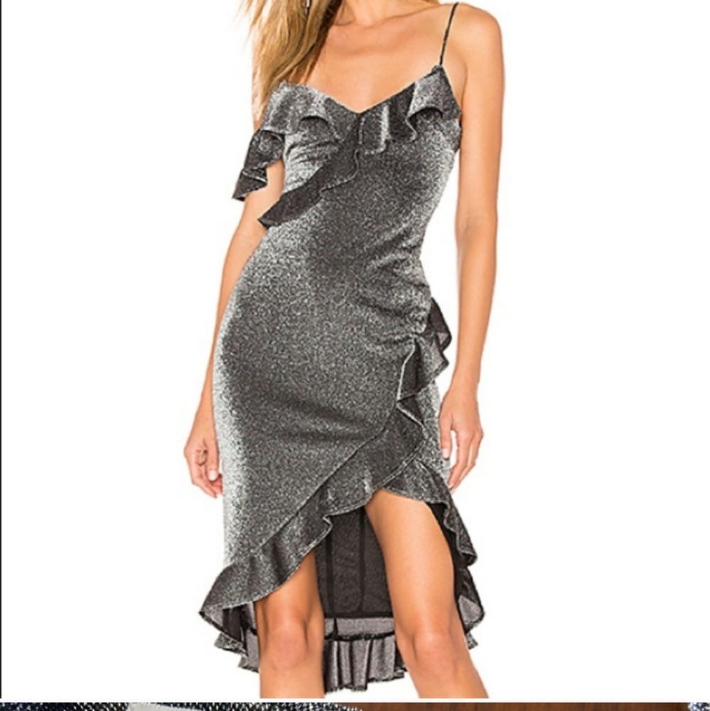 NWT Likely x Revolve Silver Evangeline Dress Size 2